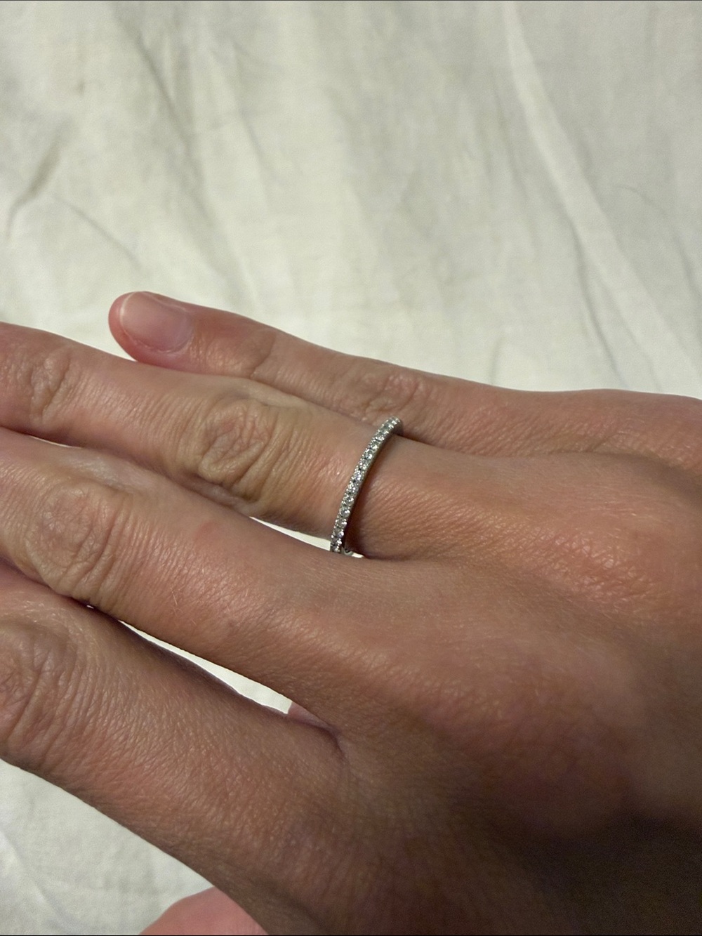 Ring Concierge Silver Pavé Diamond-Style Slim Band Ring